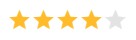 Five gold stars representing a five-star rating.