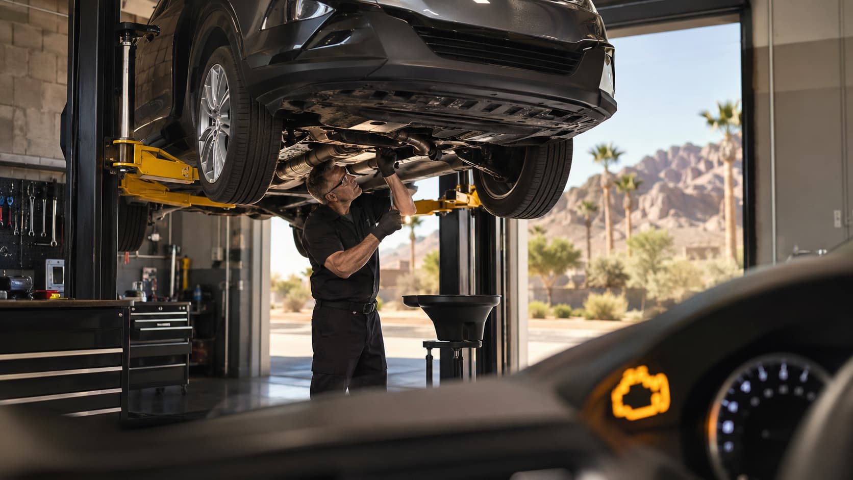 technician working on transmission